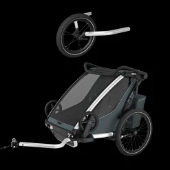 Kinderen Thule Fietstrailerbundels|Fietstrailerbundels-Chariot Cross 2 double jogging bundle